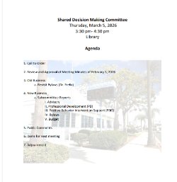 Please join us for our March 2026 Shared Decision Making Committee Meeting. Please join us for our March 2026 Shared Decision Making Committee Meeting.